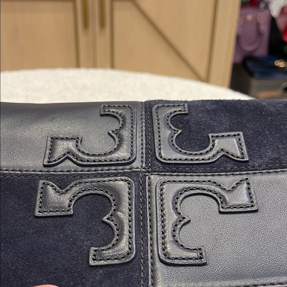 Tory Burch Black Leather and Suede Crossbody Bag - Picture 3 of 6